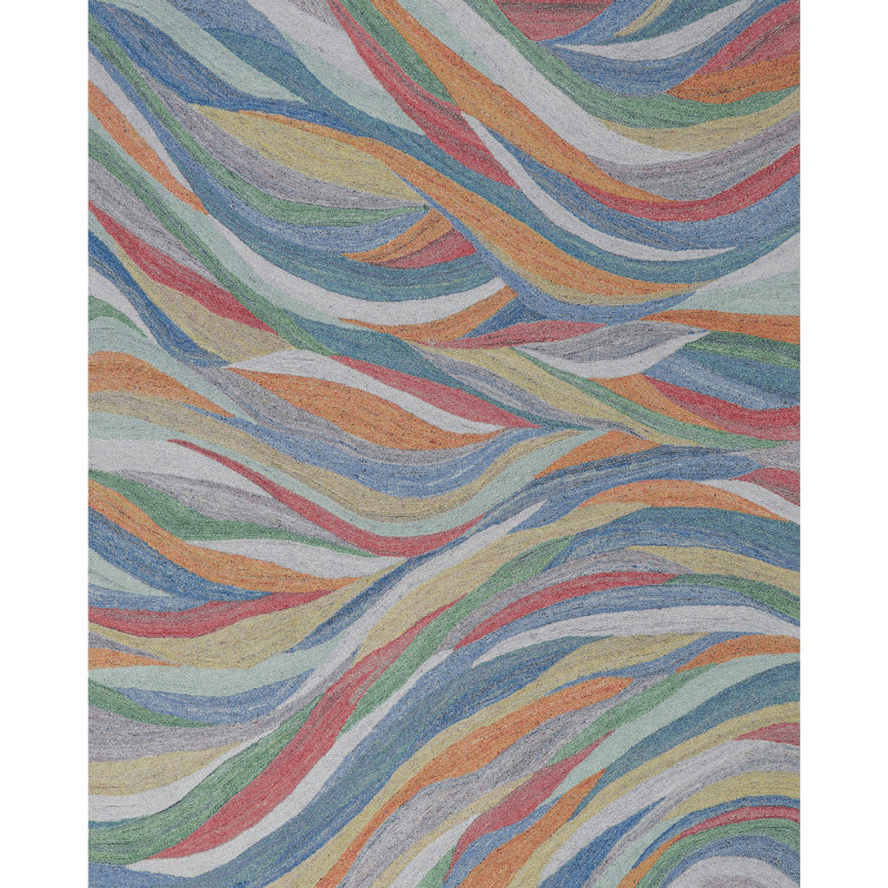 Global Recycled Standard Desertscape Hand-Tufted Recycled Indoor/Outdoor Rug Multicolor, Rectangle 8' x 10'