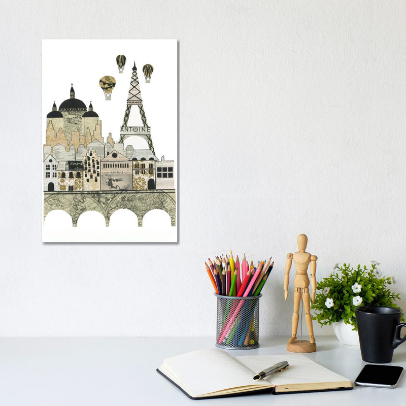 Paris by Paper Cutz - Wrapped Canvas Gallery-Wrapped Canvas Giclée, 20.32 cm H x 30.48 cm W