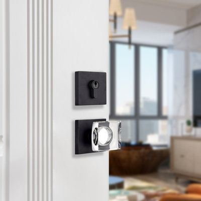 Crystal Knobs With Deadbolt Reversible Entry Set