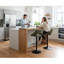 Swivel Upholstered Adjustable Height Counter Stool with Metal Frame-292370292