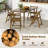 Folding Dining Chair With Rubber Wood Frame Slatted Seat Curved Backrest-619991149