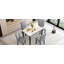 Ensemble de table de salle à manger 5 pièces pour 4 personnes, table de cuisine moderne et ensemble de 4 chaises, table de salle à manger en marbre avec 4 chaises rembourrées pour petits espaces-1186026356-1186026357