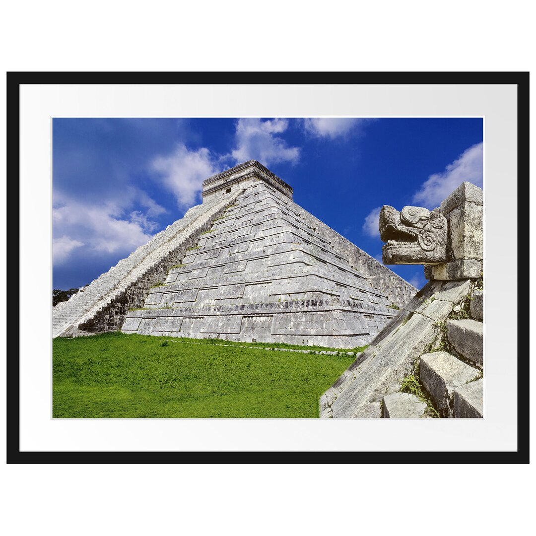 Gerahmtes Poster Schöner Maya Tempel in Mexiko