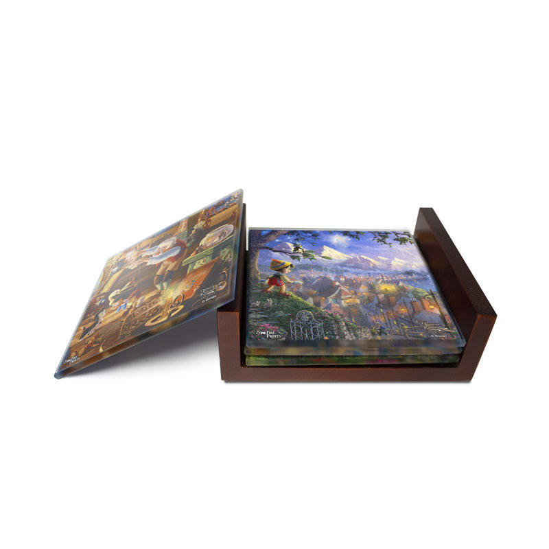 (Symboles) Ensemble de sous-verres en verre Starfire, Disney / Pinocchio
