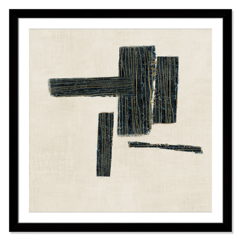 Stiched II Print by Casa Fine Arts, 37.5" H x 37.5" W x 1.25" D, Black Framed Print with Mat