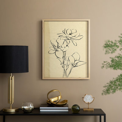 Magnolia Sketch II Framed Print - Solid Wood