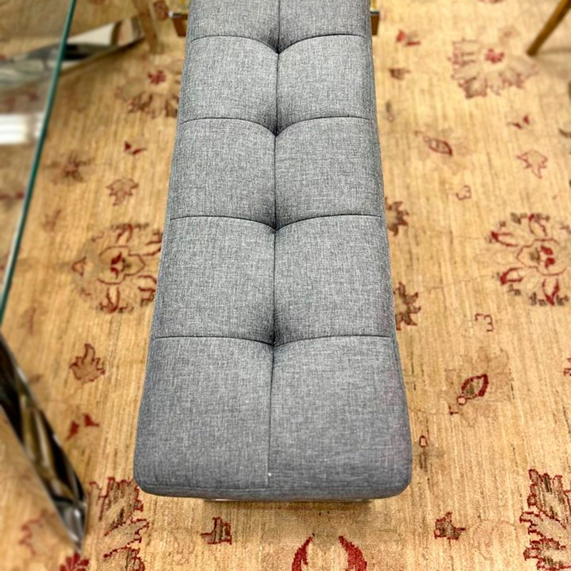 Aveline Chrome Upholstered Bench