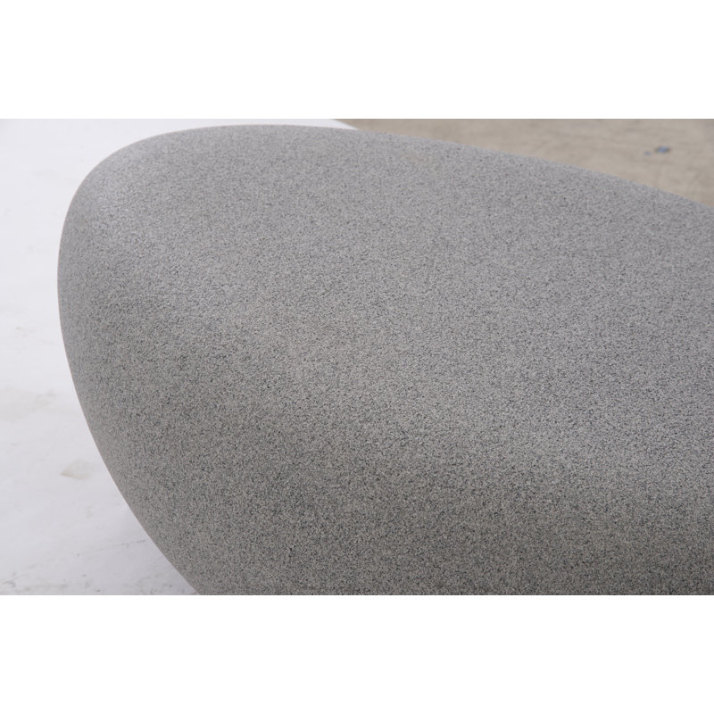 Table basse River Stone, H 16 po x L 54 po x l 34 po, Pierre gris anthracite