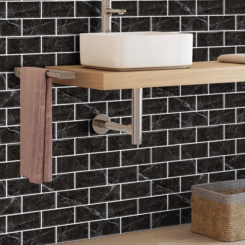 30cm x 30cm Wallpaper Tile, Black