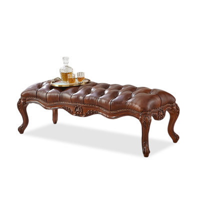 Brown Upholstered Bench