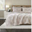 Ensemble de literie réversible pour très grand lit, courtepointe en mélange de coton avec taies décoratives, brun clair
