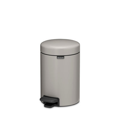 Brabantia NewIcon Step On Trash Can, 0.8 Gallon (3 Litre) - Soft Grey