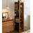 Mid-Century Style Rotatable Storage Cherry Wood Frame Full-Length Mirror