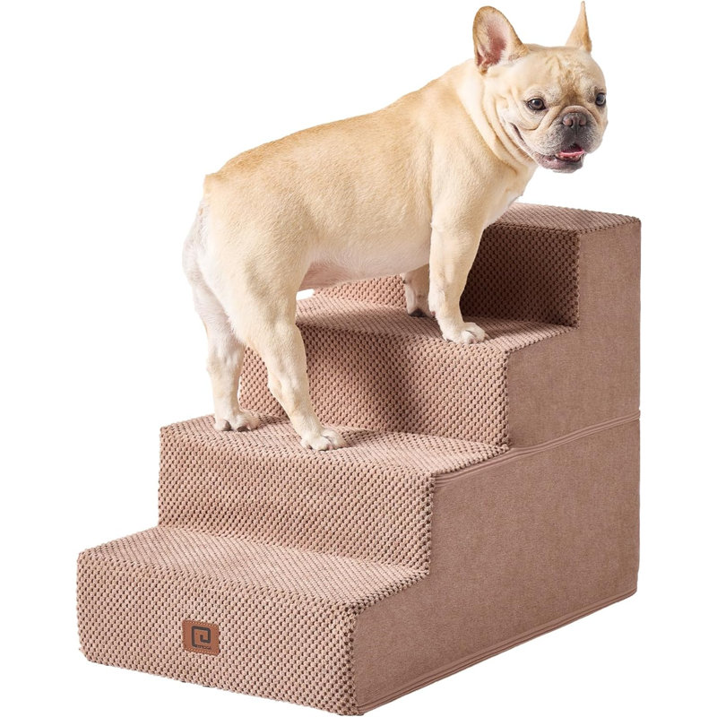 Escalier pour animal 3 marches Emalee, Petit (H 18 po x l 15 po x P 24 po), Rose
