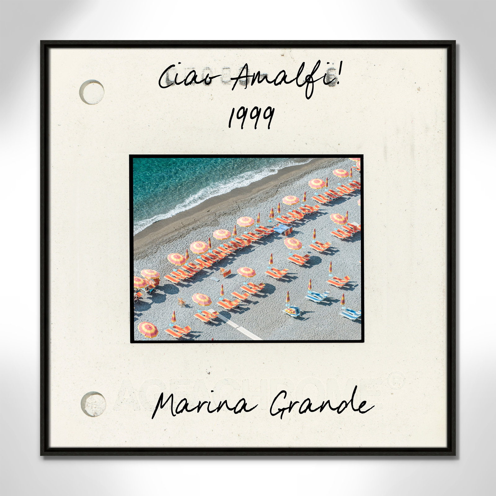 Amalfi, Italy - Marina Grande Print by Danita Dalmont, Espresso Floater Framed Canvas, 31.5" H x 31.5" W x 2" D
