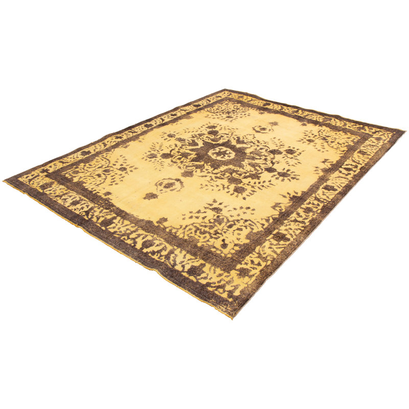 Tapis unique en laine noué à la main de couleur transition des années 1980 de 9 pi 8 po x 12 pi 6 po Azerion