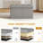Folding Storage Ottoman Bench, 30" Large Capacity Foot Stool, Wooden Top, Light Gray Linen-68984087-68984085
