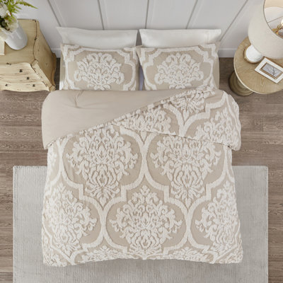 Édredon en coton taupe 3 pièces