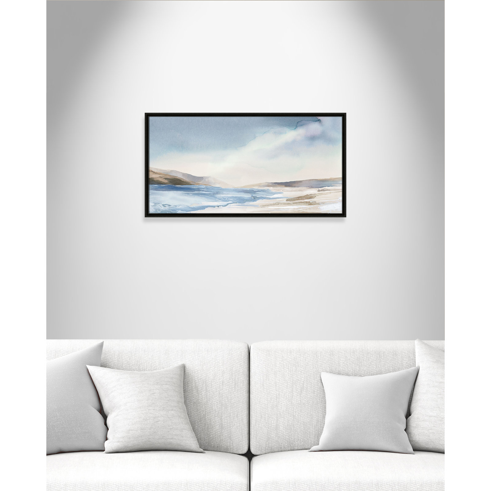 Coralie "Mystic Shores" Print, 16.5" H x 31.5" W, Espresso