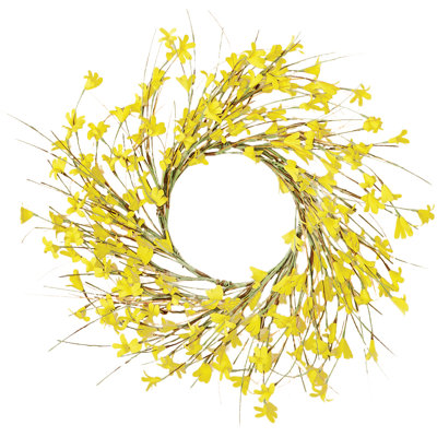 16" Artificial Forsythia Wreath