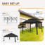 11 pi. L 11 pi. D Pavillon de jardin d'extérieur en acier à toit souple avec filet-114498942