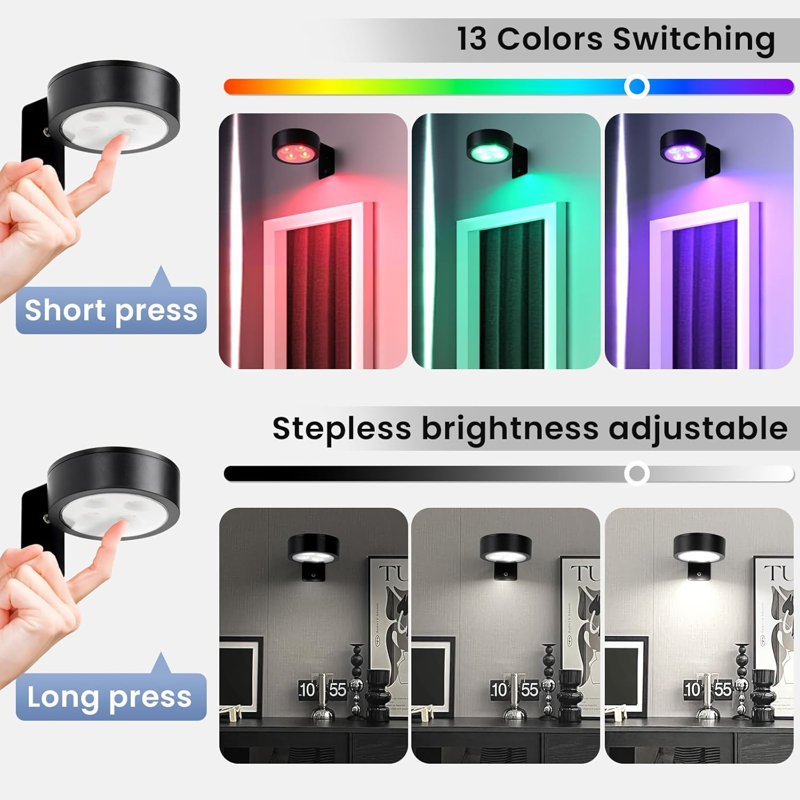 3.35'' Dimmable Wall Mount Picture Light with Remote