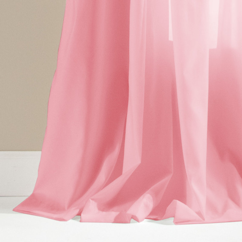 Avery Semi Sheer Curtain Pair, Pink, 54"W x 84"L