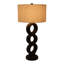 Lampe de table moderne à anneaux empilés pour éclairage de chevet pour chambre à coucher avec petite lampe de bureau artistique avec base en bois pour salon 34 ", noir