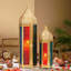 2 Piece Metal Glass Tabletop Lantern Set