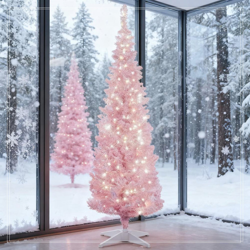 Arbre de Noël rose 5 pi