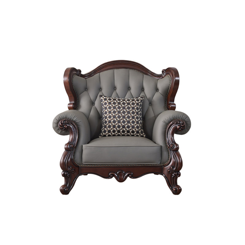Chaise en cuir massif de style américain