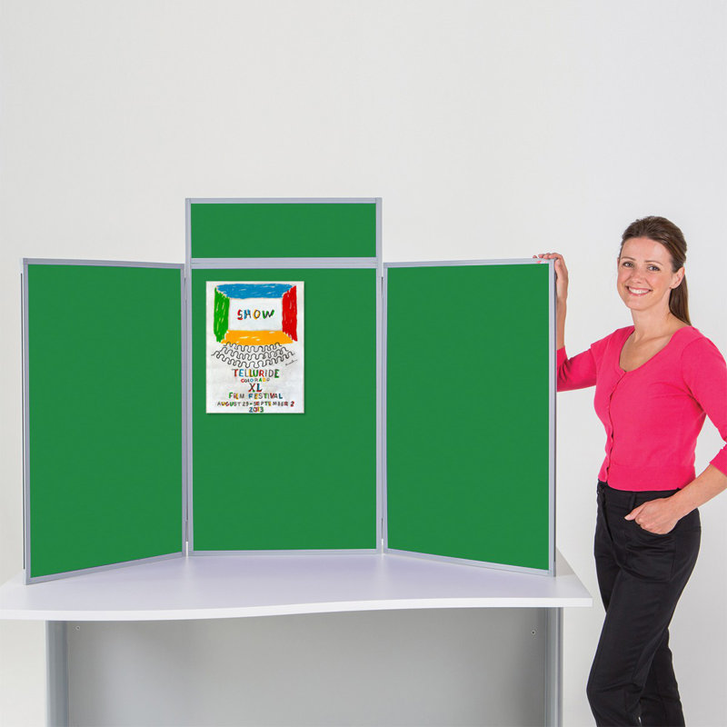 Free-Standing Reversible Bulletin Board 110cm H x 180cm W, Emerald