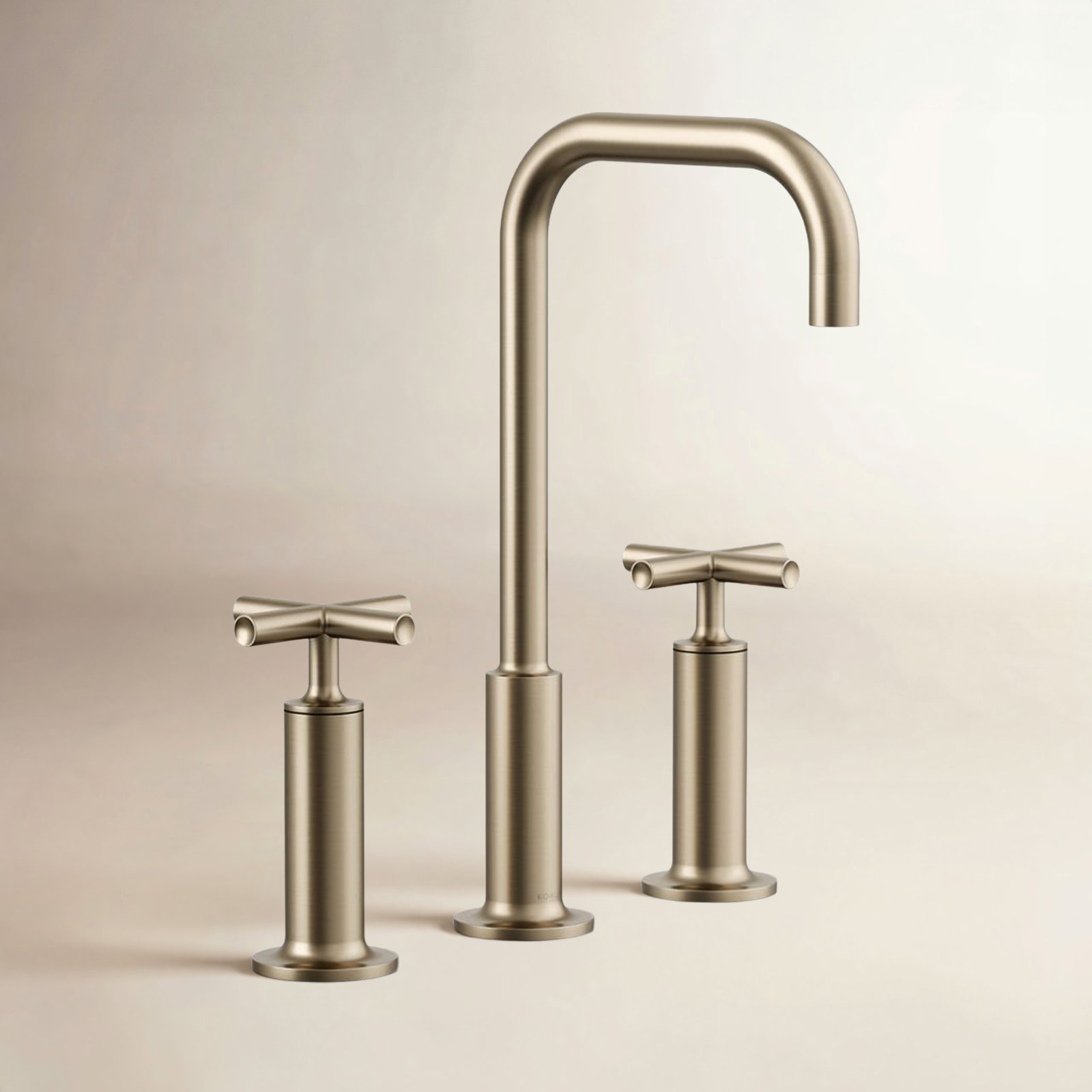 Purist Widespread Faucet with Cross Handles, Vibrant Brushed Bronze