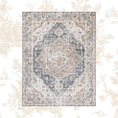 Gyle Oriental Beige/Gray Area Rug