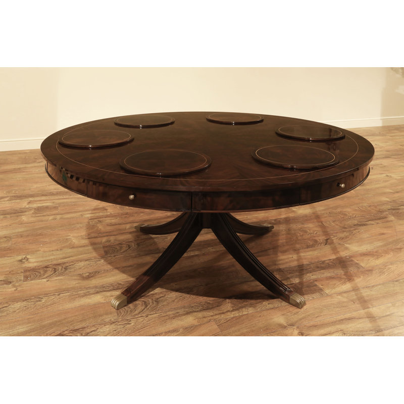 Round Mahogany Wood Dining Table