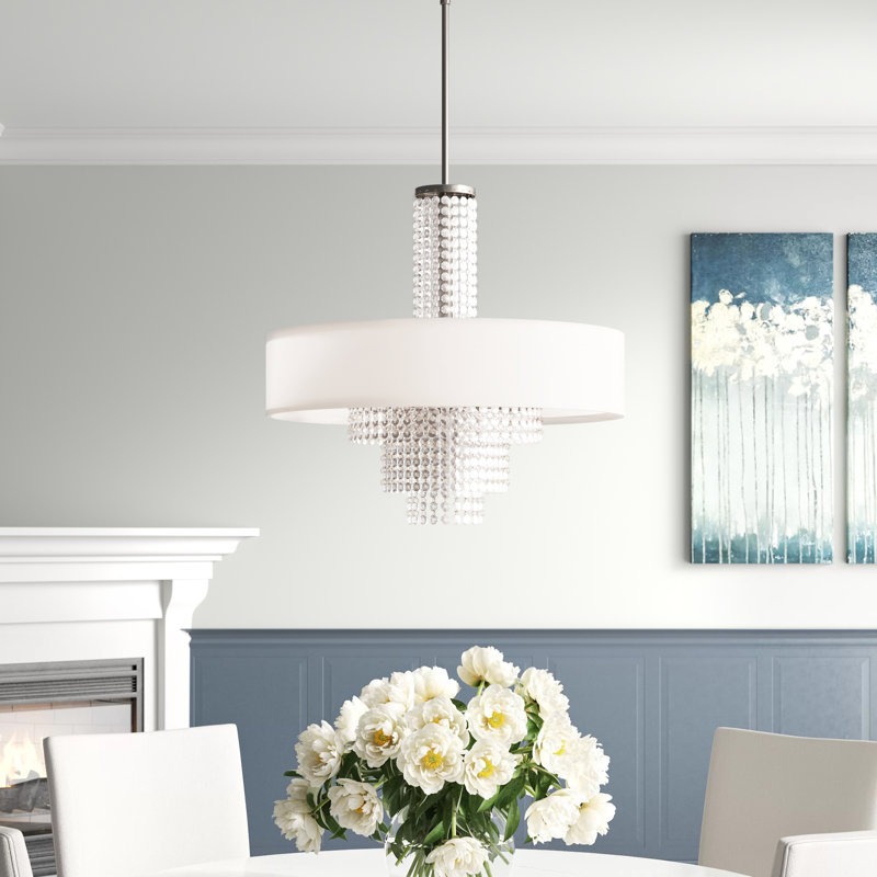 Claudelle 5 - Light Dimmable Drum Chandelier