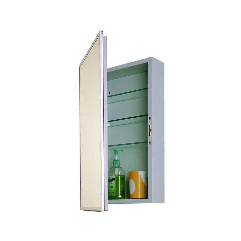 Armoire à pharmacie avec porte et miroir inclinable avec cadre Neponset, Fixé à la surface, 16 po x 30 po