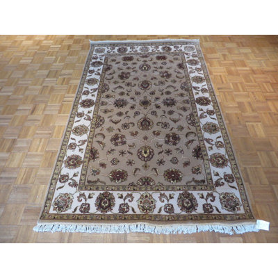 Tapis de salle noué la taupe/brun 5 pi x 7 pi 11 po one-of-kind Sylvie
