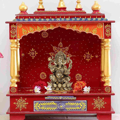 Petite statue en laiton à quatre bras Superfine Ganesha, assis sur un lotus en laiton doré, décor de temple de la maison, cadeau AC8D56DD2EF24AEE969C0C812BC9FA10