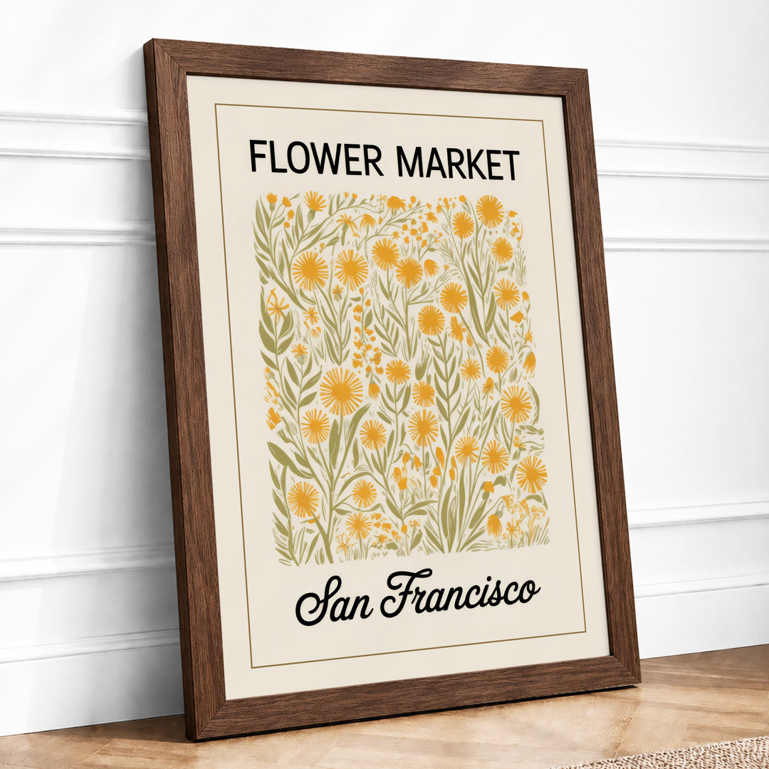 Flower Market San Francisco Vintage - Framed Print