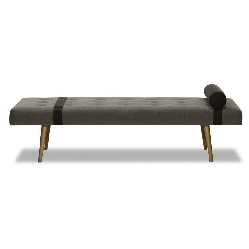 Addie Polyester Upholstered Bench, Ontario Dark Grey