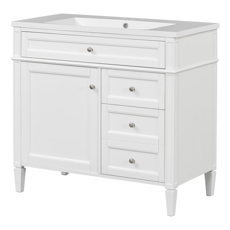 Meuble-lavabo 36 po avec lavabo supérieur, Blanc