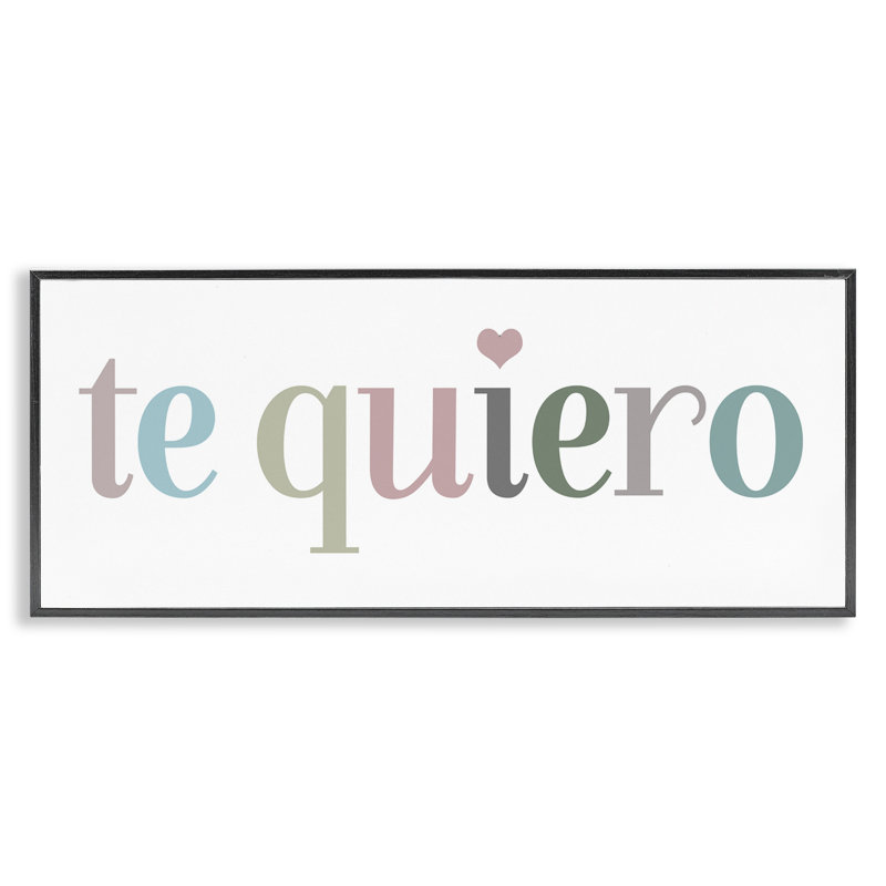 Estampe numérique Te Te Quiero par SD Graphics Studio, Giclée encadrée noir minuit, H 10 po x l 24 po