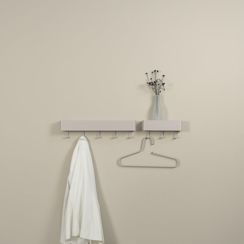 Dax Play Steel Wall 3 - Hook Wall Mounted Coat Rack, Silky Taupe