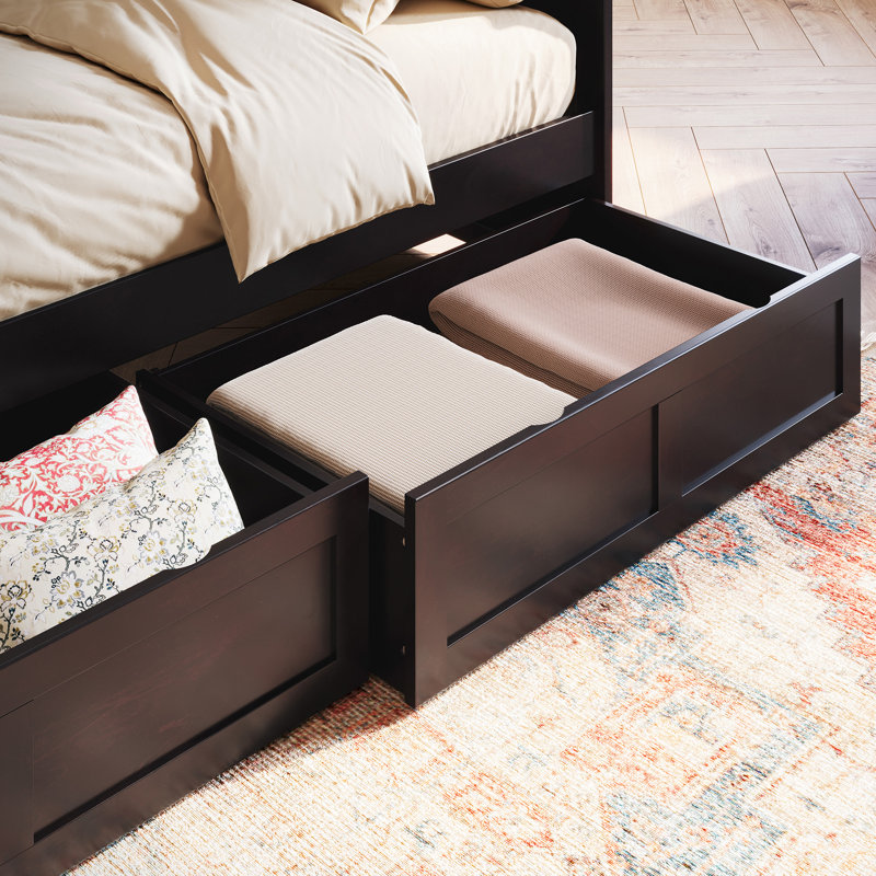 Tiroirs de rangement sous le lit, Simple/double, Espresso