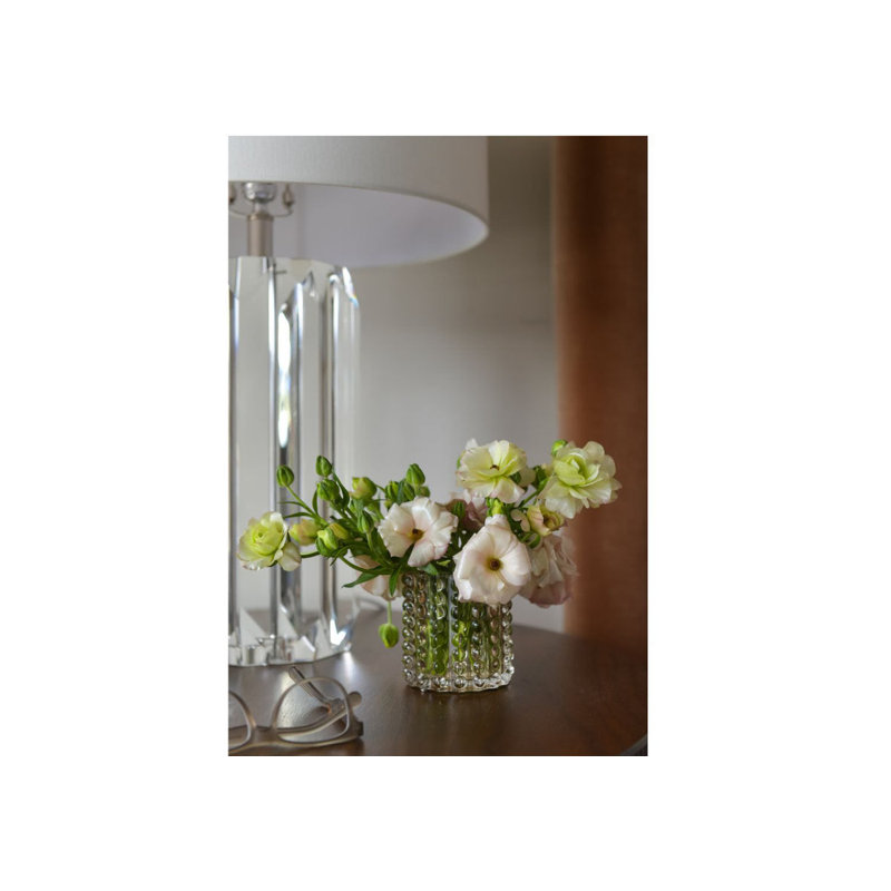 Zoe Handmade Glass Table Vase, Smoke, 5" H x 3.75" W x 3.75" D
