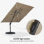 Yatra 10' Solar Powered LED Cantilever Beige  Umbrella with Base and LED Lights-1721489038