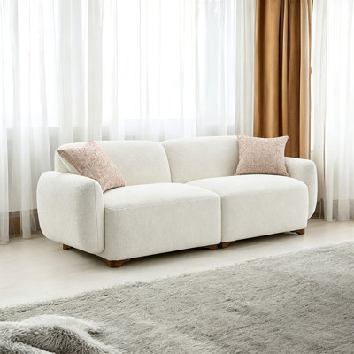 Canapé moderne minimaliste à 2 places avec boucle beige