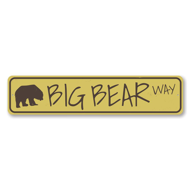 Plaque en aluminium Big Bear Way, H 4 po x l 18 po x P 0,04 po
