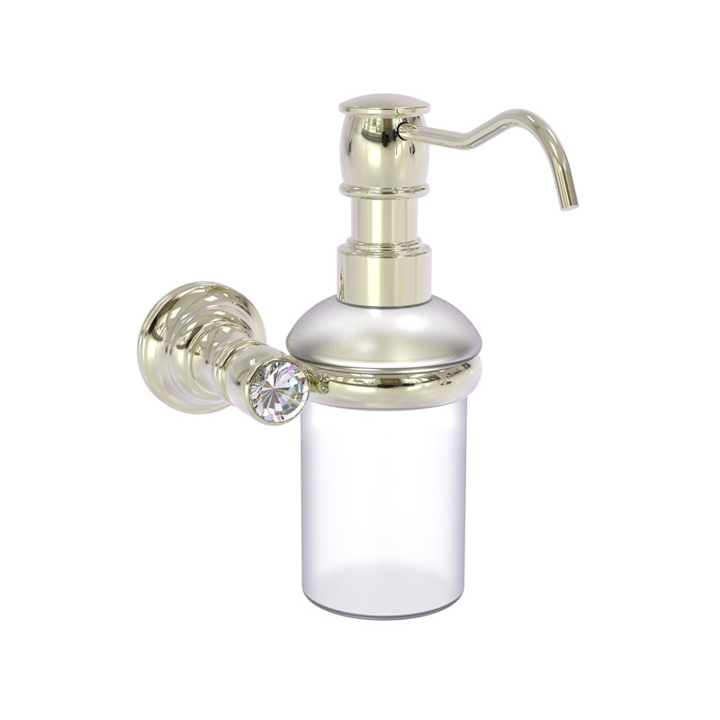 Distributeur de savon mural en cristal Gavin, Nickel poli